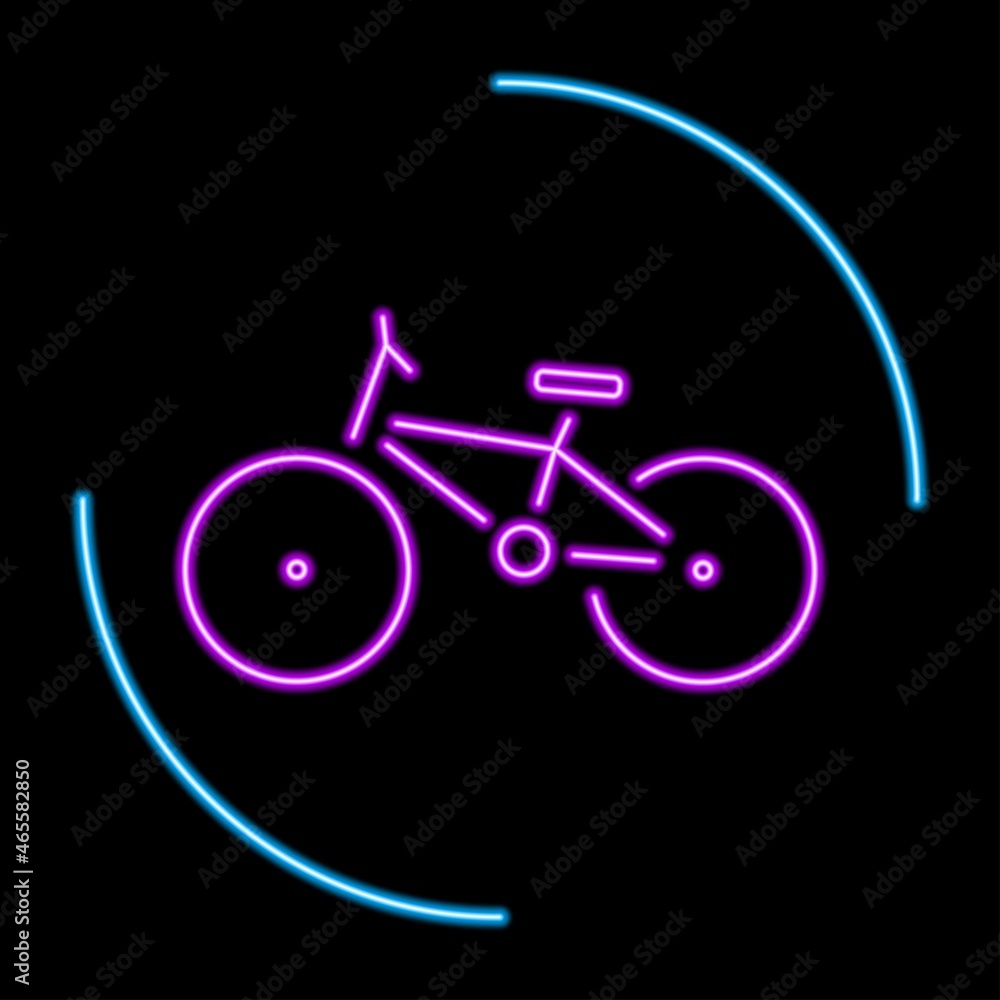 Bike neon sign, modern glowing banner design, colorful trend of modern design on black background. Vector illustration. Bike neon sign, modern glowing banner design, colorful trend of modern design on black background. Vector illustration.