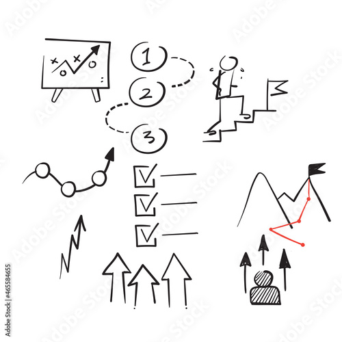 hand drawn doodle general personal progress in life improving illustration icon isolated