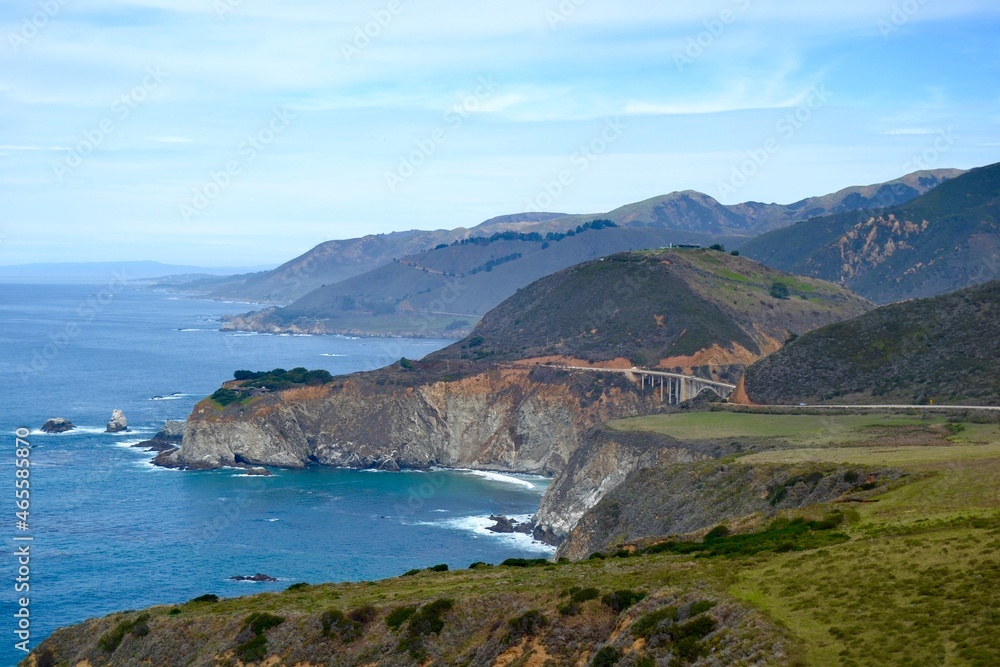 Scenic Views of the Pacific Ocean from the Pacific Coast Highway, California