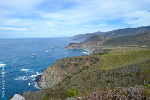 Scenic Views of the Pacific Ocean from the Pacific Coast Highway, California