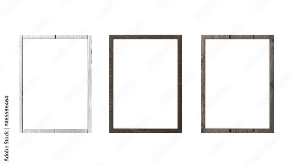 Classic Wood Framework for Mock up. Elements on white background Classic Wood Framework for Mock up. Elements on white background