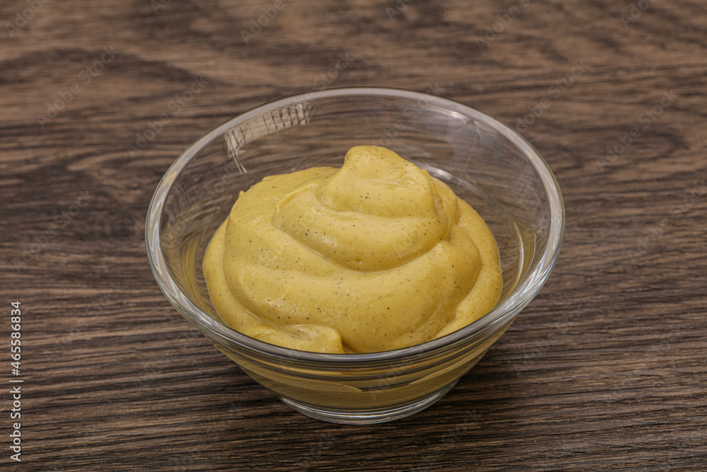 Dijon mustard sauce in the bowl Dijon mustard sauce in the bowl