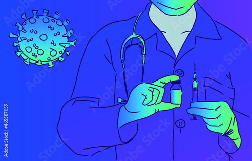 male doctor in overalls virus medicine