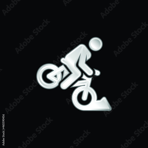 Accident silver plated metallic icon