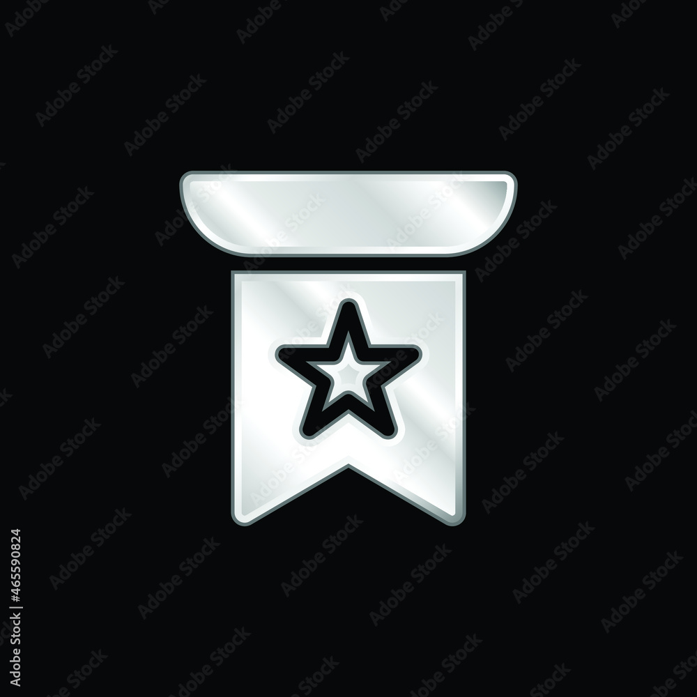 Banner silver plated metallic icon Banner silver plated metallic icon