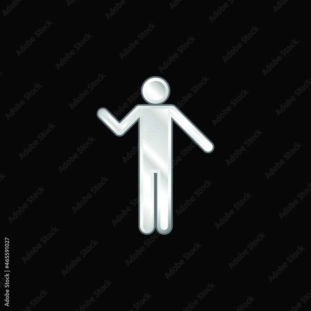 Basic Silhouette silver plated metallic icon Basic Silhouette silver plated metallic icon
