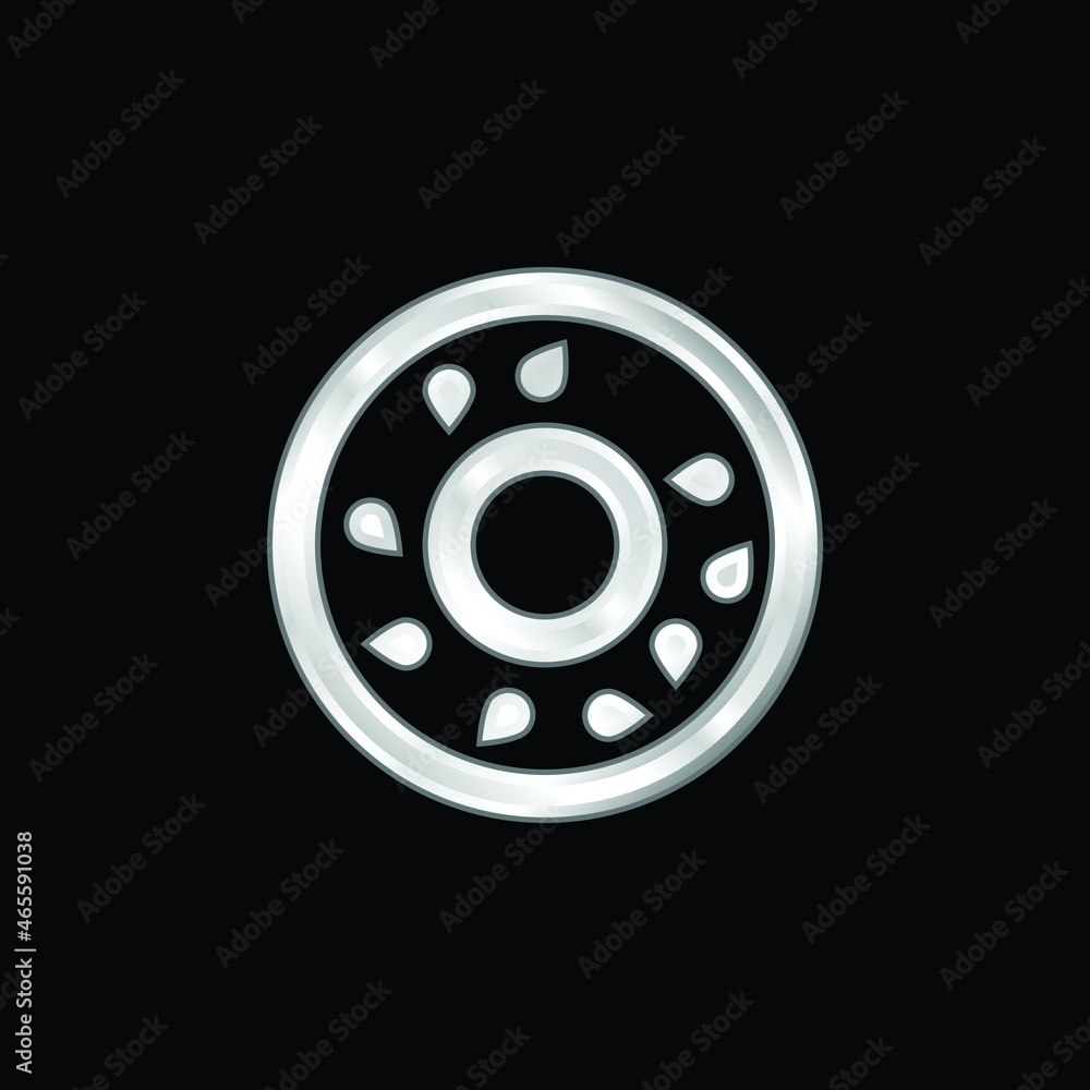 Bagel silver plated metallic icon Bagel silver plated metallic icon