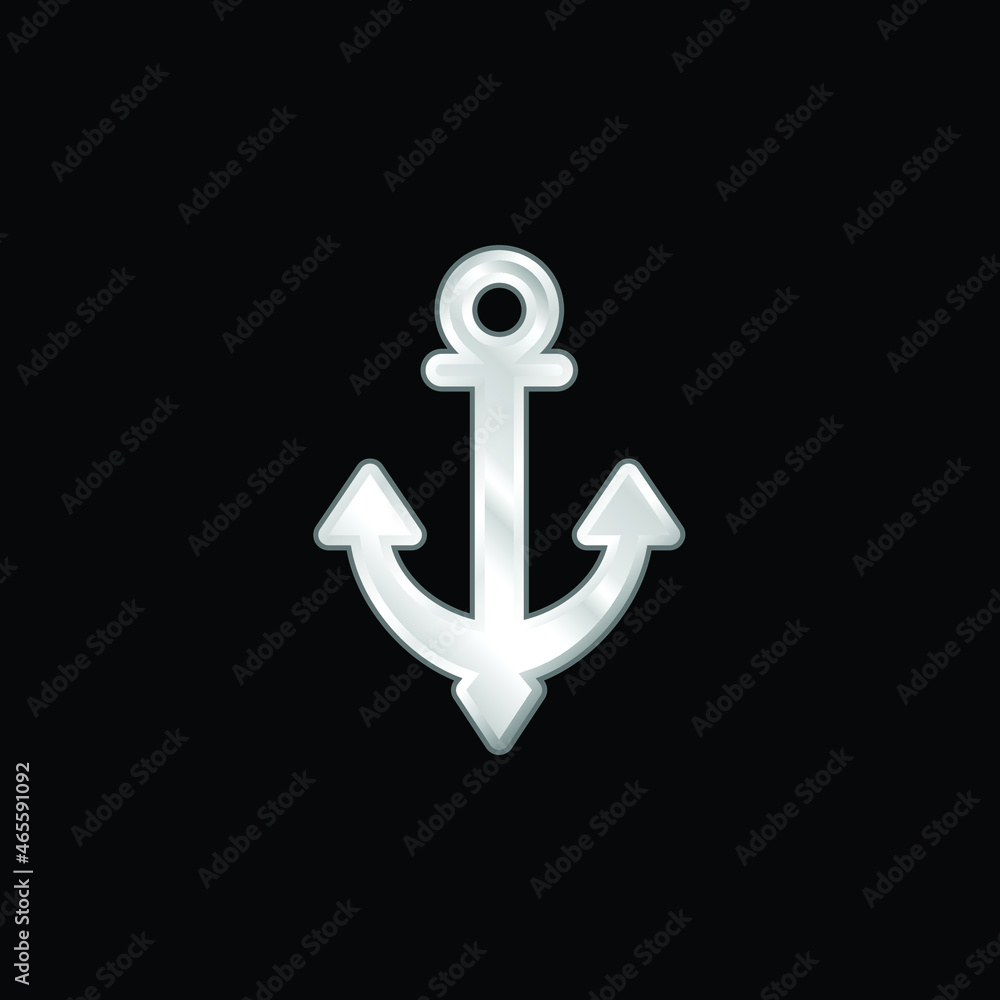 Obraz premium Anchor silver plated metallic icon