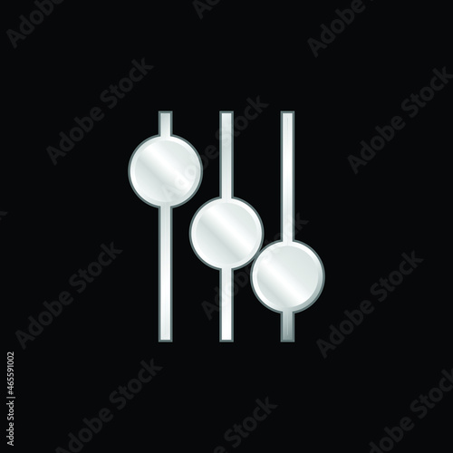 Audio Mixer Controls silver plated metallic icon