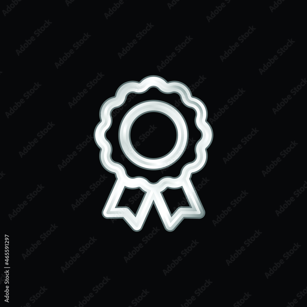 Badge silver plated metallic icon Badge silver plated metallic icon