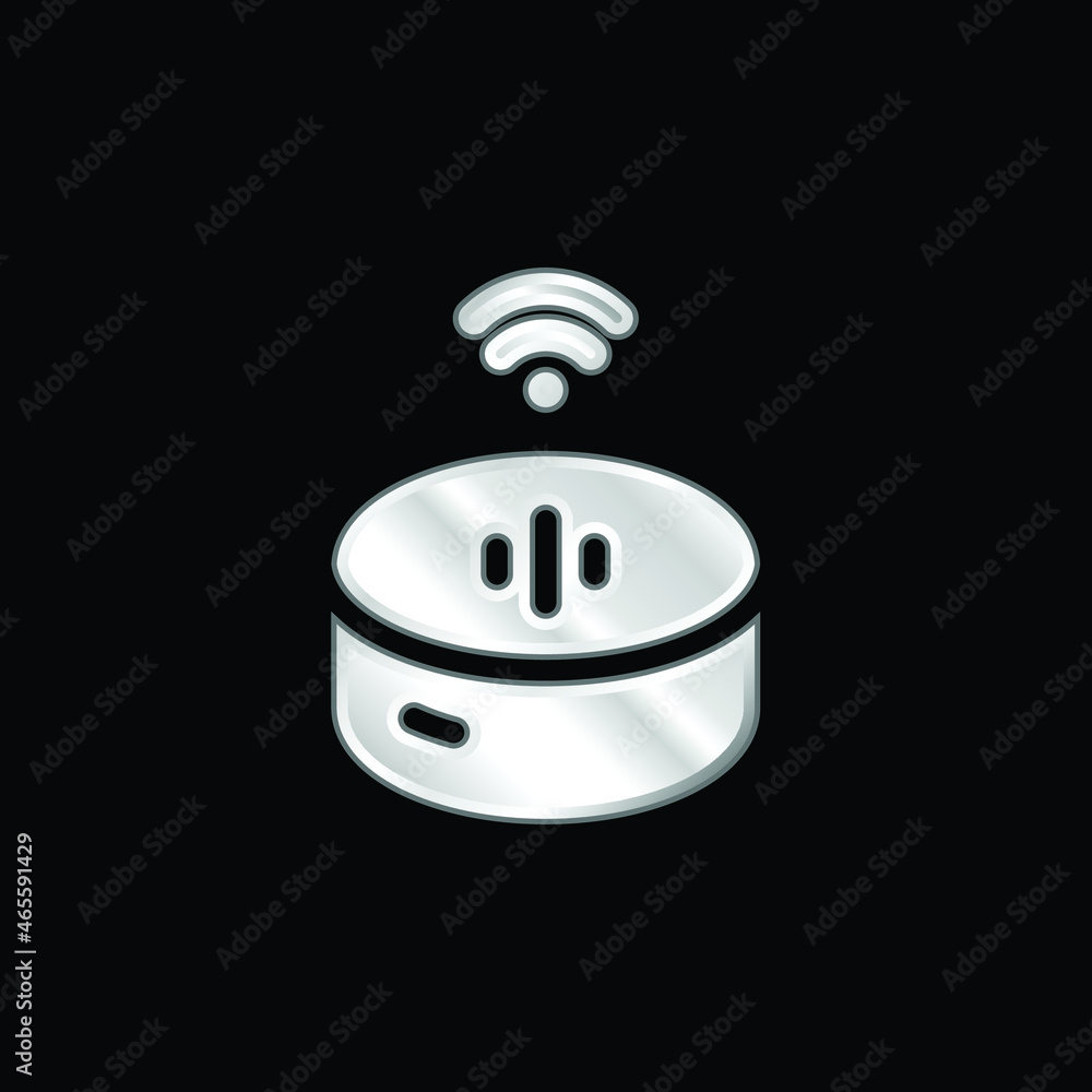 Alexa silver plated metallic icon Alexa silver plated metallic icon