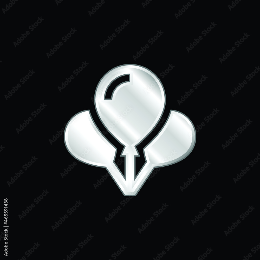 Balloons silver plated metallic icon Balloons silver plated metallic icon