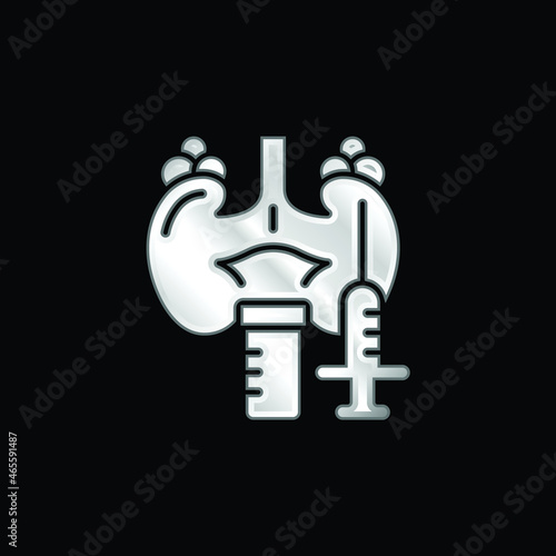 Adrenal Gland silver plated metallic icon