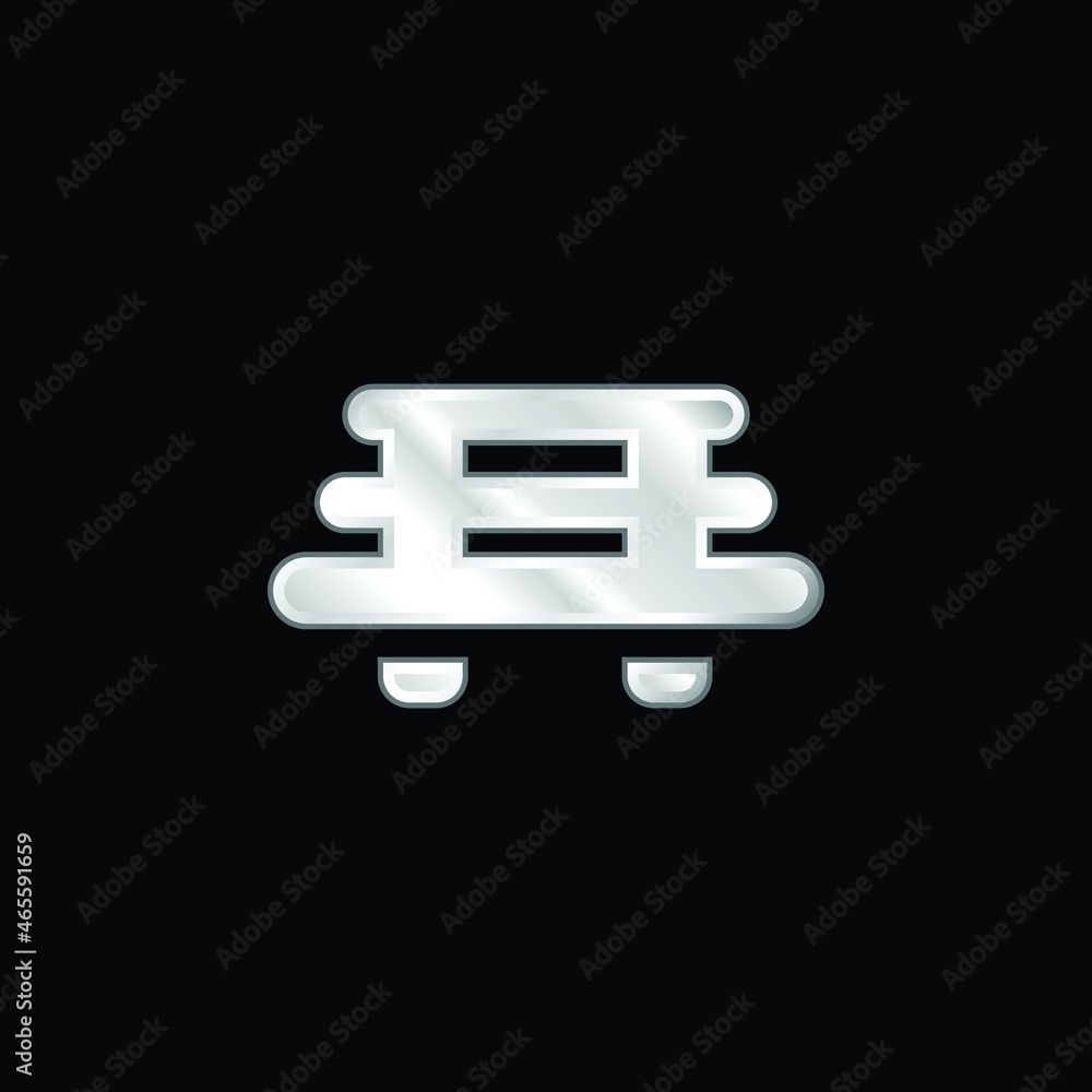 Bench silver plated metallic icon Bench silver plated metallic icon