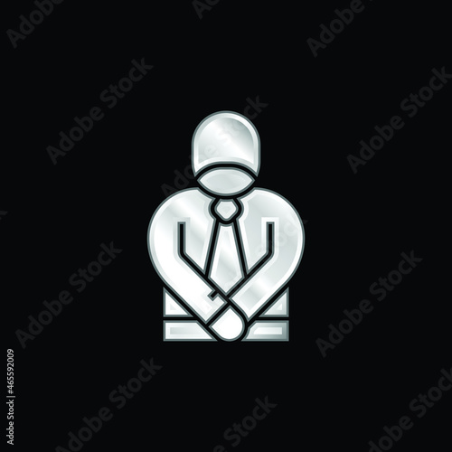 Apology silver plated metallic icon