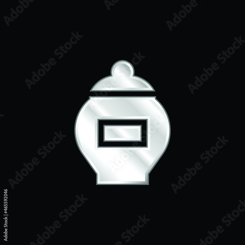 Ash silver plated metallic icon