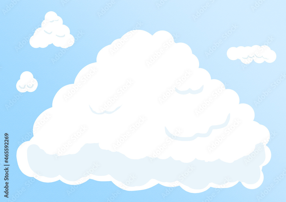 雲　背景　壁紙　シンプル　イラスト