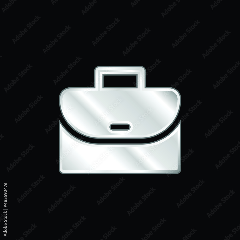 Briefcase silver plated metallic icon Briefcase silver plated metallic icon