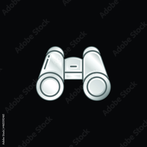 Binocular silver plated metallic icon