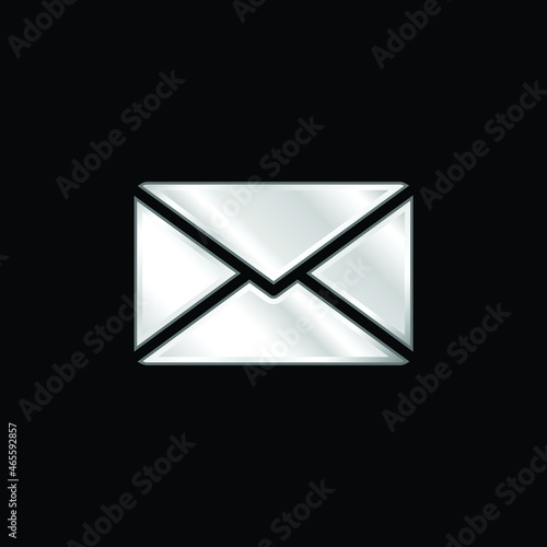 Black Envelope silver plated metallic icon