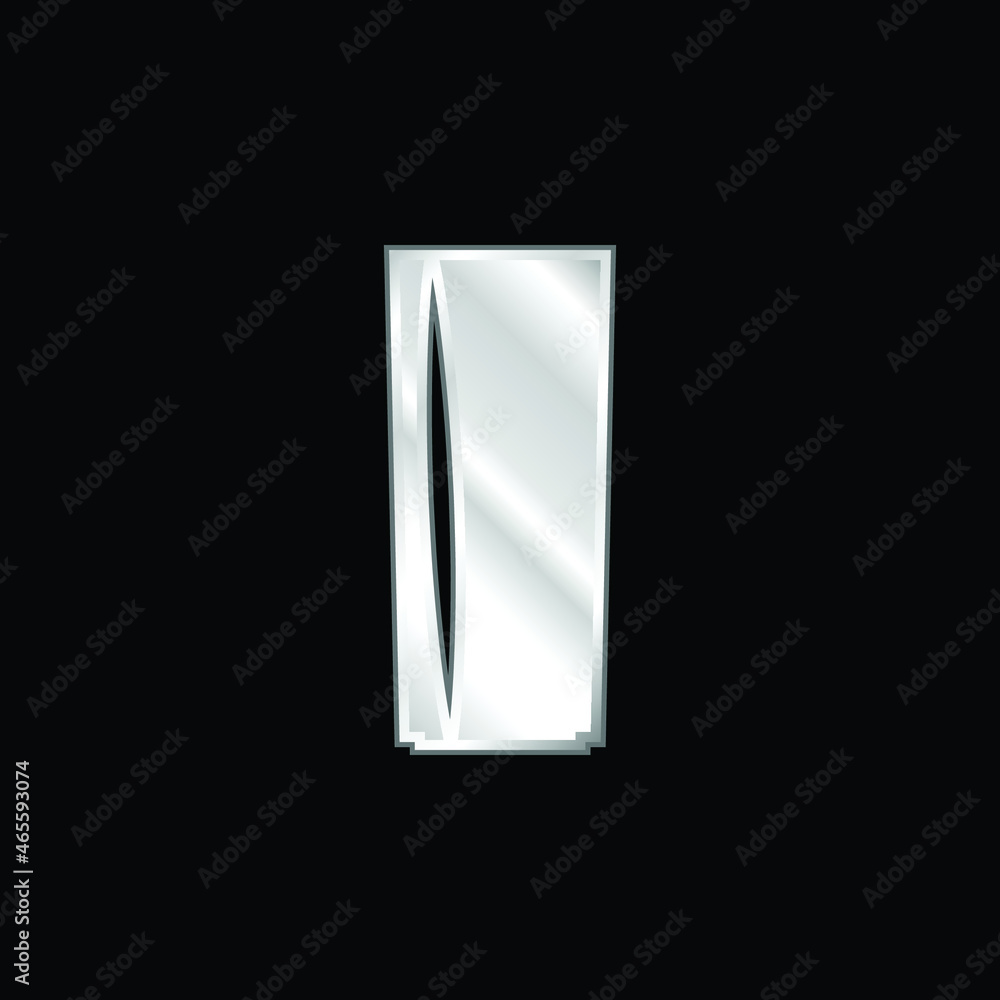 Black Glass silver plated metallic icon Black Glass silver plated metallic icon