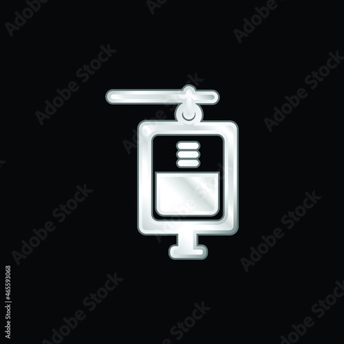 Blood Transfusion silver plated metallic icon