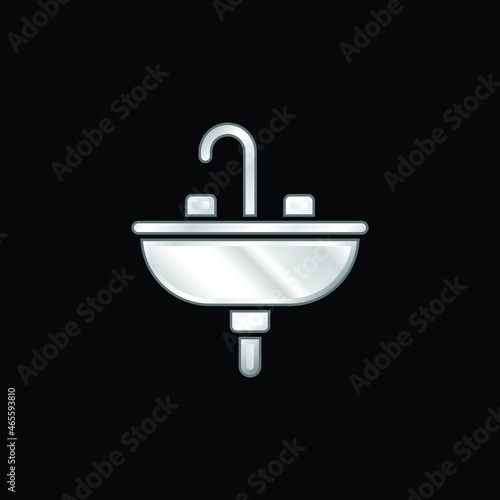 Basin silver plated metallic icon