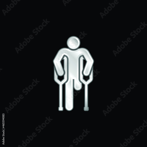 Amputee silver plated metallic icon
