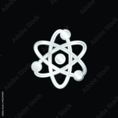 Atom silver plated metallic icon