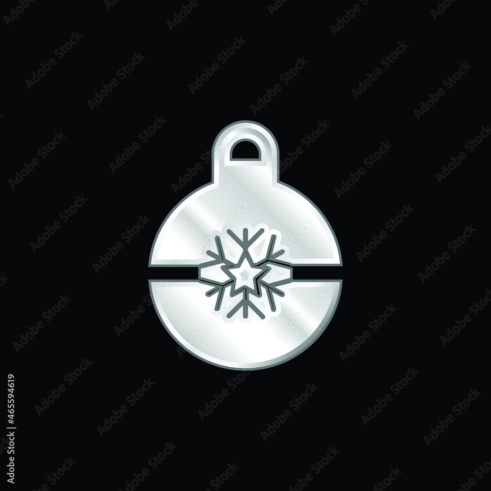 Bauble silver plated metallic icon Bauble silver plated metallic icon