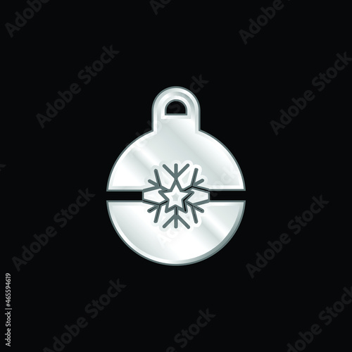 Bauble silver plated metallic icon
