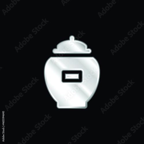 Ash silver plated metallic icon