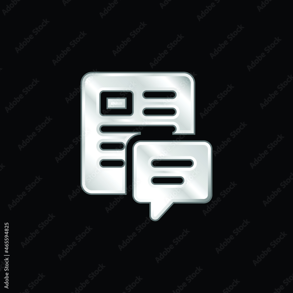 Blog silver plated metallic icon Blog silver plated metallic icon