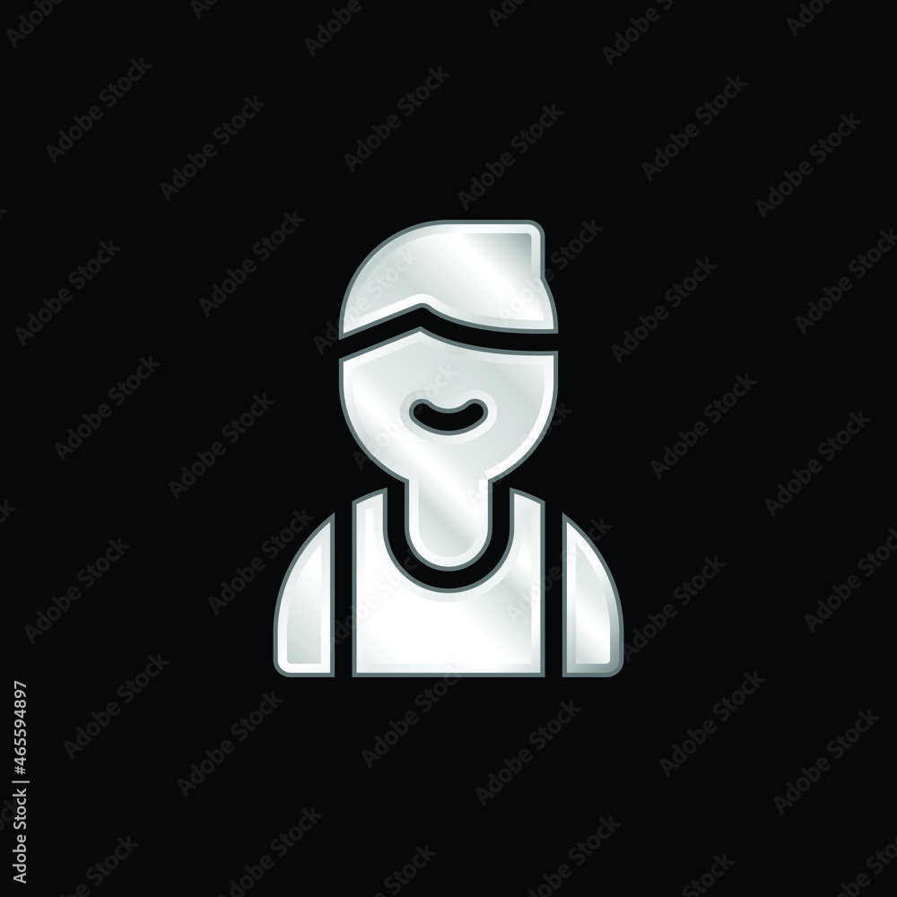 Boy silver plated metallic icon Boy silver plated metallic icon