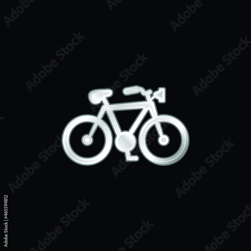 Bike Shape silver plated metallic icon