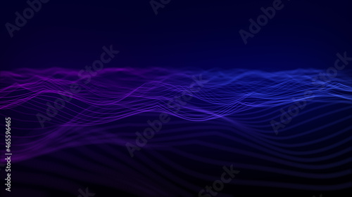 Abstract multicolored background. Technology big data background. Motion of digital data flow. Big data wave. Futuristic wave. Cyber or technology background