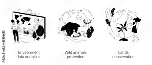 Earth observation abstract concept vector illustrations.