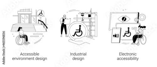 Barrier-free environment abstract concept vector illustrations.