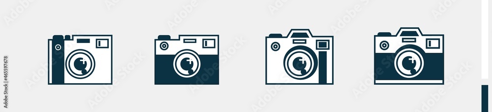 Photo camera icon. Photo and video equipment set line icons. Photography concept icon set Photo camera icon. Photo and video equipment set line icons. Photography concept icon set
