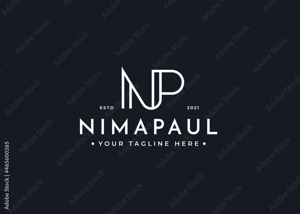 Letter N P luxury logo design template