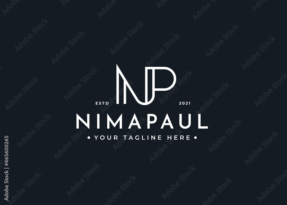 Letter N P luxury logo design template Letter N P luxury logo design template