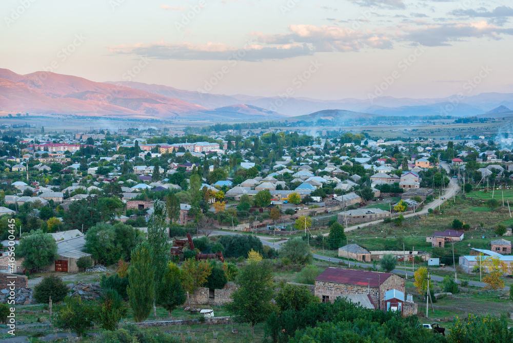 Fototapeta premium Panoramic view of Stepanavan town, Armenia