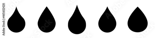 Slika na platnu Set of black drops of water