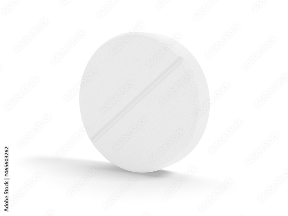 White pill isolated on white background. 3d illustration. White pill isolated on white background. 3d illustration.