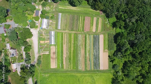 Top view of farmland in Callahan State Park in city of Framingham, Massachusetts MA, USA.  photo