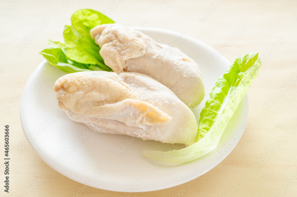 蒸した鶏むね肉 蒸した鶏むね肉