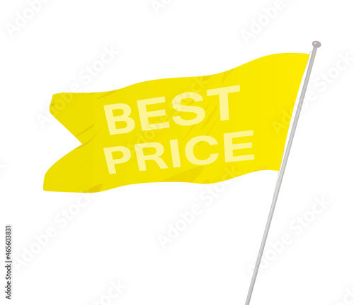 Yelllow  lag with text best price. vector