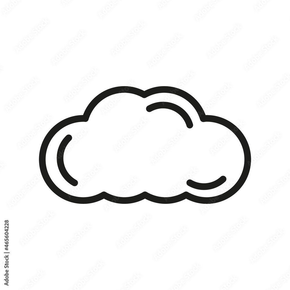 Cloud Outline Vector Icon. Illustration Of A Stroke Vector On A White Background. For App And Website Cloud Outline Vector Icon. Illustration Of A Stroke Vector On A White Background. For App And Website
