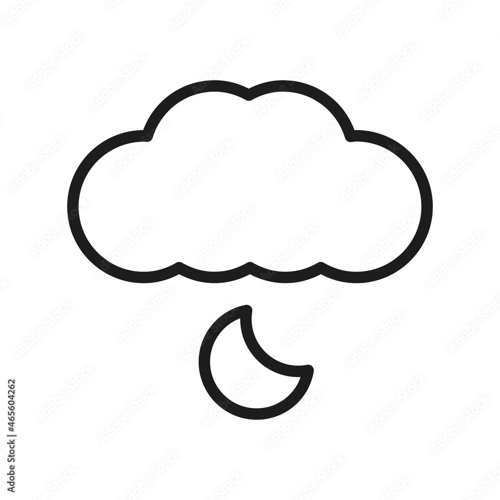 Cloud Outline Vector Icon. Illustration Of A Stroke Vector On A White Background. For App And Website