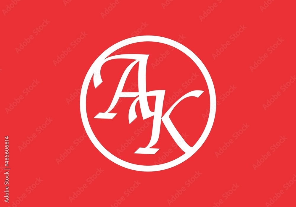 Unique shape of AK initial letter Unique shape of AK initial letter